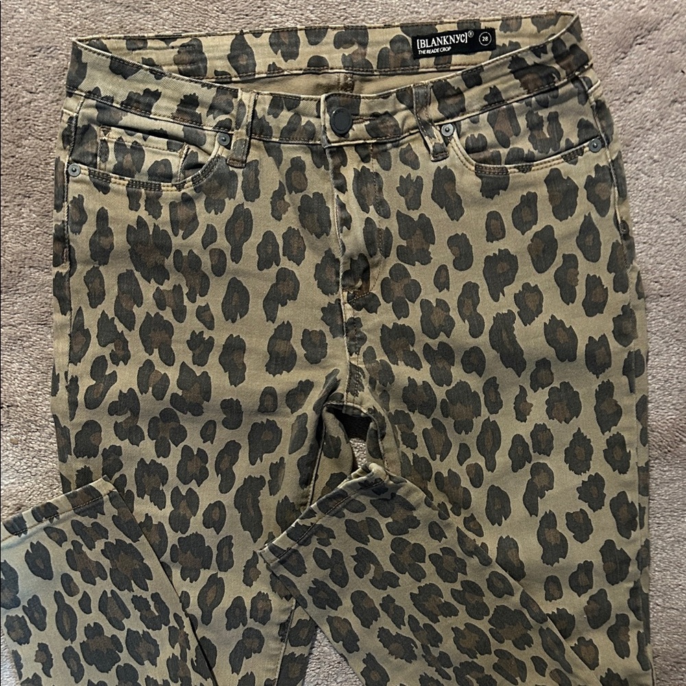 Blank NYC Animal Print Skinny Jeans - Brown and Black Excellent Pre Loved Cond